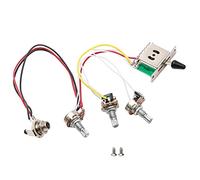 Strat guitarra cableado arnés precableado 3 x 500 K macetas 1 Volumen 2 Tone Perillas de Control 5 way interruptor