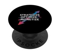 Strategize Optimize Monetize Empresario empresarial - PopSockets PopGrip Adhesivo