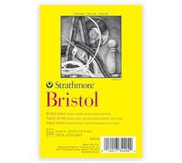 Strathmore 300 Series Bristol Bloc de papel, textura vitela, encuadernación de cinta, 20 hojas, blanco, 4 x 6 pulgadas, 1 unidad