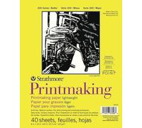 Strathmore 300 Series Printmaking Bloc de Papel para impresión de 8 x 11 Pulgadas, 40 Hojas, Blanco, 8 x 10