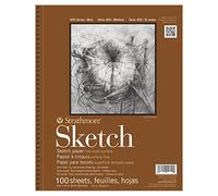 Strathmore 400 Series Wire Bound Sketch Pad, 60 lb. Paper, 9 X 12 inches, White, 50 Sheets (455-9)