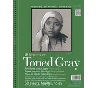STRATHMORE 400 Toned Sketch Pads, Bloc de Papel de Color para Esbozo, Grano Fino, 118g, Espiralado, 22,86 x 30,48 cm, Bloc, 50 hojas