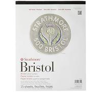 Strathmore (580-62 500 Series Bristol, superficie de vitela de 2 capas, 11 x 14 pulgadas, blanco, 15 hojas