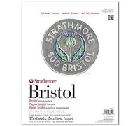 Strathmore (580-62 500 Series Bristol, superficie de vitela de 2 capas, 11 x 14 pulgadas, blanco, 15 hojas