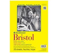 Strathmore Bloc de papel Bristol 300 Series vitela 11 x 14 pulgadas 20 hojas Blanco