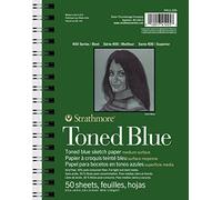 Strathmore Bloc de papel de boceto azul de 400 tonos, 5.5 x 8.5 pulgadas, 80 libras/118 g/m², sin ácidos, 50 hojas
