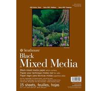 Strathmore P462-509 400 Series Mixed Media, papel, negro, 9 x 12, 15 unidades