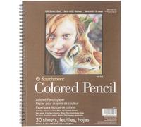 Strathmore Pro-Art Bloc de Papel en Espiral para lápices de Colores, 9 x 12 Pulgadas, 30 Hojas, Grafito, Blanco, 9 x 12 Pulgadas