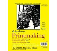 Strathmore 300 Series Printmaking Bloc de Papel para impresión de 8 x 11 Pulgadas, 40 Hojas, Blanco, 8 x 10