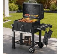 Strattore Barbacoa de Carbón Ajustable XL Parrilla de Carbón de Leña BBQ Jardín Portátil Exteriores hecho de Hierro