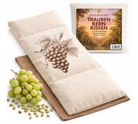 Strauss Home Cojín de semillas de uva grande - Cojín térmico apto para microondas - contra la tensión del cuello y hombros o cólicos - semillas de uva naturales - funda extraíble y lavable - 20 x 50