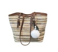 Straw Beach Bag | Stylish Handwoven Casual Tote Handbag | Lightweight Summer Rattan Style Shoulder Bag | Durable Fashion Carry All Organizer | Elegant Travel Accessory for Women Ladies Girls Wives Mot