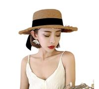 Straw Beach Hat Women, Wide Brim Ribbon Bow Panama Hat, Fashion Summer Sun Hats Bowknot Design, Lightweight Breathable Straw Hats Stylish Sun Protection For Beach Travel Vacation Outdoor Summer Use