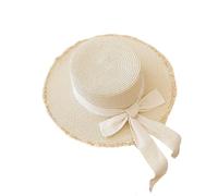 Straw Beach Hat Women, Wide Brim Ribbon Bow, with 58cm Panama Sun Hat System, Lightweight Quality Design Unit, Easy Wear Gear, Fashion Summer Beach, for Sun Protection Bowknot Straw Hats Daily Uses