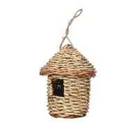 Straw Bird Nest - Hanging Hummingbird House | Natural Reed Woven Shelter | Natural Reed Weaving Construction, Protective Warm Shelter Design, Includes Rope for Easy Hanging, 16cm Height Size, for Gard