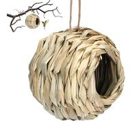 Straw Birdhouse - Bird Houses For Outsides | Handmade Bird Nest For Outside | Outdoor Garden Window Birds Nest | Natural Fiber birdcages Birdhouse | Parrot Hideaway Shelter Hut, Parakeet Perch