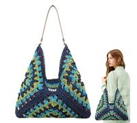 Straw Bohemian Bag - Large Capacity Colored Purse, Woven Tote with Charm, Summer Handbag Pair with Style, Fashion Carry Design, Supplies for Travel, Work, Shopping, Commuting