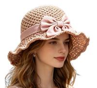 Straw Hat for Women - Wide Brim Crochet Sun Hat, UV Protection Foldable Vintage Summer Beach Hats for Vacation, Travel, Dating, Outdoor Walking, Resort Wear and Sunny Day Casual Outfit Styling