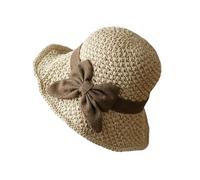 Straw Hat for Women - Wide Brim Crochet Sun Hat, UV Protection Foldable Vintage Summer Beach Hats for Vacation, Travel, Dating, Outdoor Walking, Resort Wear and Sunny Day Casual Outfit Styling