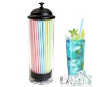 Straw Holder, Transparent Dustproof Organizer, Drinking Straw Container