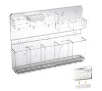 Straw Organizer For Cabinet Door - Adjustable Multi Section Storage Holder, Compact Mounted Organizer, Durable Household Accessory Rack | Five Compartment Straws Brushes Spoons Utensils Bottle Openers