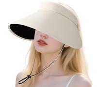 Straw Sun Visor Hats - Water Resistant Wide Brim Sun Hat | Wide Brim Open Top Headwear | UV Protection Hat | Fishing Hat for Women Men, Sports Gear for Fishing Hiking Camping Gardening Outdoor
