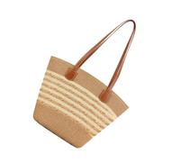 Straw Tote Bag | Large Boho Woven Zipper Shoulder Handbag | Lightweight Summer Beach Straw Purse | Durable Fashionable Hand Woven Tote for Women Travel Vacation Shopping Pool College Party Wedding Use