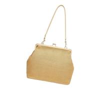 Straw Tote Bag - Vintage Style Large Kiss-Lock Pouch, Woven Summer Handbag, Spring Fashion Accessory, Elegant Travel Carryall | Vacation Shoulder Basket Carrier, Stylish Utility For Grocery Gym Evenin