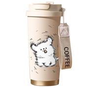Straw Water Bottle, 500 ml Printed, Travel Coffee Mug, Double Drink Design, Leak Proof Reusable, Hydration Supplies 7.44x3.5 inches for Hot and Cold Drinks