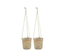 Straw Woven Wall Basket, Stylish and Planter for Indoor Decoration, Reusable