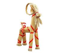 Straw Yule Goat, Scandinavian Holiday Decoration, Small Size Festive Ornament Feature, Natural Straw Craft Material, Seasonal Christmas Tabletop Garden Display, Goat Decoration for Indoor Outdoor Use
