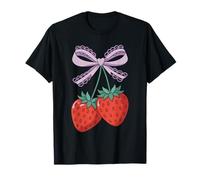 Strawberries and Lavender Lace Bow - Kawaii Style Art Camiseta
