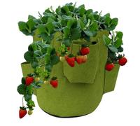 Strawberry -Bag -Bag -Strawberry Bolsas de cultivo, contenedor de cultivo de verduras colgadas | Contenedor de plantación Filz transpirable de 5 galones para bayas de jardín, flores, flores