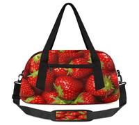 Strawberry - Bolsas de lona para niños y niñas, ligeras y deportivas, para gimnasio, para llevar durante la noche, para fin de semana, viajes, baile, Strawberry, 18.5L x 7.8W x 9.4H