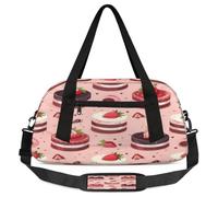 Strawberry Cakes - Bolsas de lona para niños y niñas, bolsa deportiva ligera para gimnasio, para niños, para llevar durante la noche, para fin de semana, viajes, baile, Pasteles de fresa, 18.5L x 7.8W