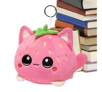 Strawberry Cat Plush - Short Plush & PP Cotton, 10-20cm Stuffed Animal Toy | Cute Cartoon Doll For Kids, Girls, Women, Home Decor, Christmas & Birthday Gift