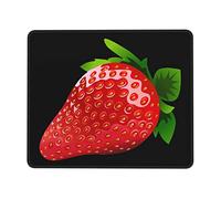 Strawberry Clipart - Alfombrilla de ratón de goma con borde de bloqueo para escritorio de oficina, alfombrilla de mouse antideslizante para laptop