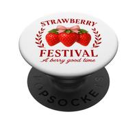Strawberry Festival A Berry Good Time Vintage Fruit Lovers PopSockets PopGrip Adhesivo