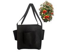 Strawberry Grow Bags - 5 Gallon Vertical Strawberry Planter Bag with 4 Side Growth Pockets | Breathable Heavy Duty Fabric Plant Pots for Balcony Garden Strawberries Flowers Vegetables Patio