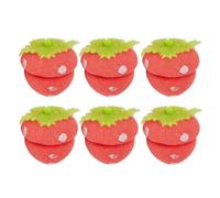 Strawberry Hair Curlers, Heatless Curling Rollers, Soft Sponge Curler 6 pcs | Diseño de forma de fresa, esponja suave para rizar la noche, 6 piezas, para mujeres, niñas, adolescentes, viajes, hogar