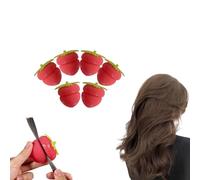 Strawberry Hair Rollers, Heatless Curlers for Medium Hair, Soft Sponge Overnight Curlers for Natural Curls & Waves (6 pcs)
