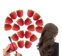 Strawberry Hair Rollers, Heatless Curlers for Medium Hair, Soft Sponge Overnight Curlers for Natural Curls & Waves (18 pcs)