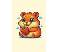 Strawberry Hamster Joy: Adorable notebook with a chubby hamster holding a strawberry, perfect for kids or animal lovers.