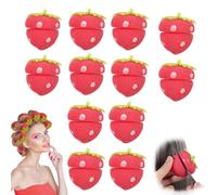 Strawberry Heatless Curlers Strawberry Foam Rollers, Curlers Strawberry Hair Curlers for Strawberry Sponge Curler for Beautiful Curls Hair Salon Home Use Curly Hair Styling Tool (Strawberry, 12pcs)
