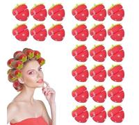 Strawberry Heatless Curlers, Strawberry Hair Rollers Soft Sponge, Sleeping Hair Curlers, Friendly Balls Sponge Foam Rollerss Overnight Curling Tool for Women (24pcs)