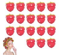 Strawberry Heatless Curlers, Strawberry Hair Rollers Soft Sponge, Sleeping Hair Curlers, Friendly Balls Sponge Foam Rollerss Overnight Curling Tool for Women (18pcs)