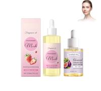 Strawberry Marshmallow Fragrance Oil - Moisturizing Nourishing Body Oil, Hair Serum with Fig Extract - Hydrating & Smoothing Hair Oil,Anti-Frizz Treatment for Shine (60ML+30ML)