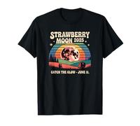 Strawberry Moon 2025 Atrapa el resplandor Retro Escena de junio Camiseta