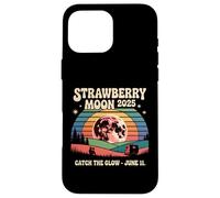 Strawberry Moon 2025 Atrapa el resplandor Retro Escena de junio Carcasa para iPhone 16 Pro Max