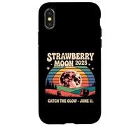 Strawberry Moon 2025 Atrapa el resplandor Retro Escena de junio Carcasa para iPhone X/XS